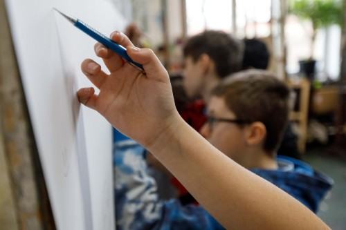 Spotkanie na ASP z uczniami American School of Wrocław