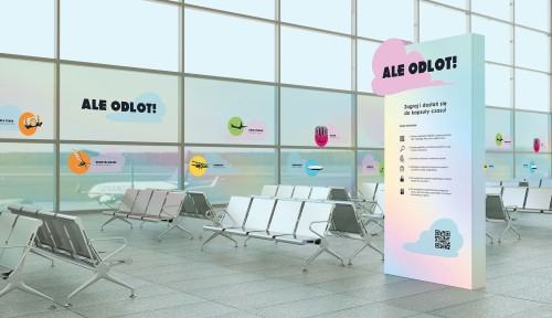 Paulina Haraś, projekt interaktywnej zabawy, Ale Odlot, dla hali odlotów wrocławskiego lotniska, 2022