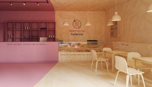 Wiktoria Wieczorek, aranżacja i branding lokalu, Niemarne talerze, 2021