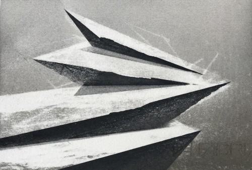 Jarosław Grulkowski, Wyspa, 14x20 cm, węgiel na papierze, 2023