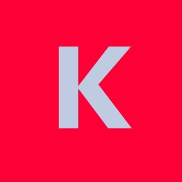 Litera K na czerwonym tle