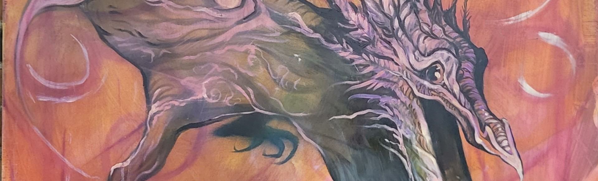 Karolina Matuszewska, Fenidragon, 100x150 cm, olej na płótnie Karolina Matuszewska, Fenidragon, 100x150 cm, olej na płótnie