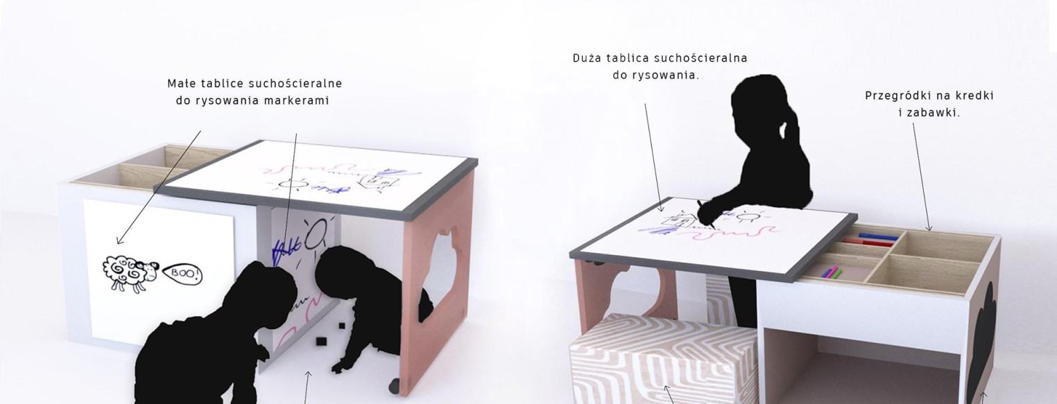 Adrianna Liskowicz, projekt logotypu i prezentacji wielofunkcyjnego biurka Cloud Box, 2022