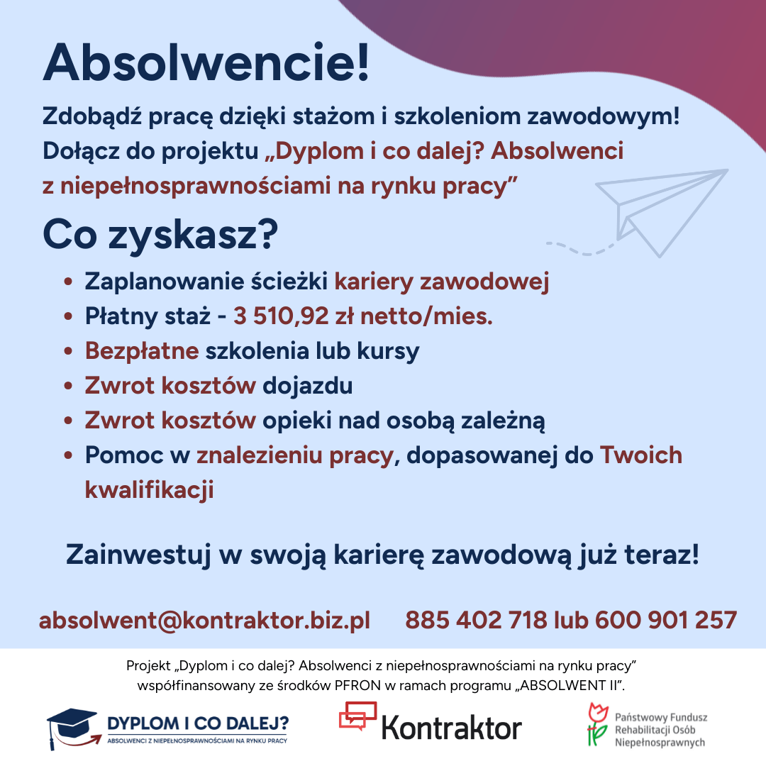 Dyplom i co dalej? Absolwenci z niepełnosprawnościami na rynku pracy
