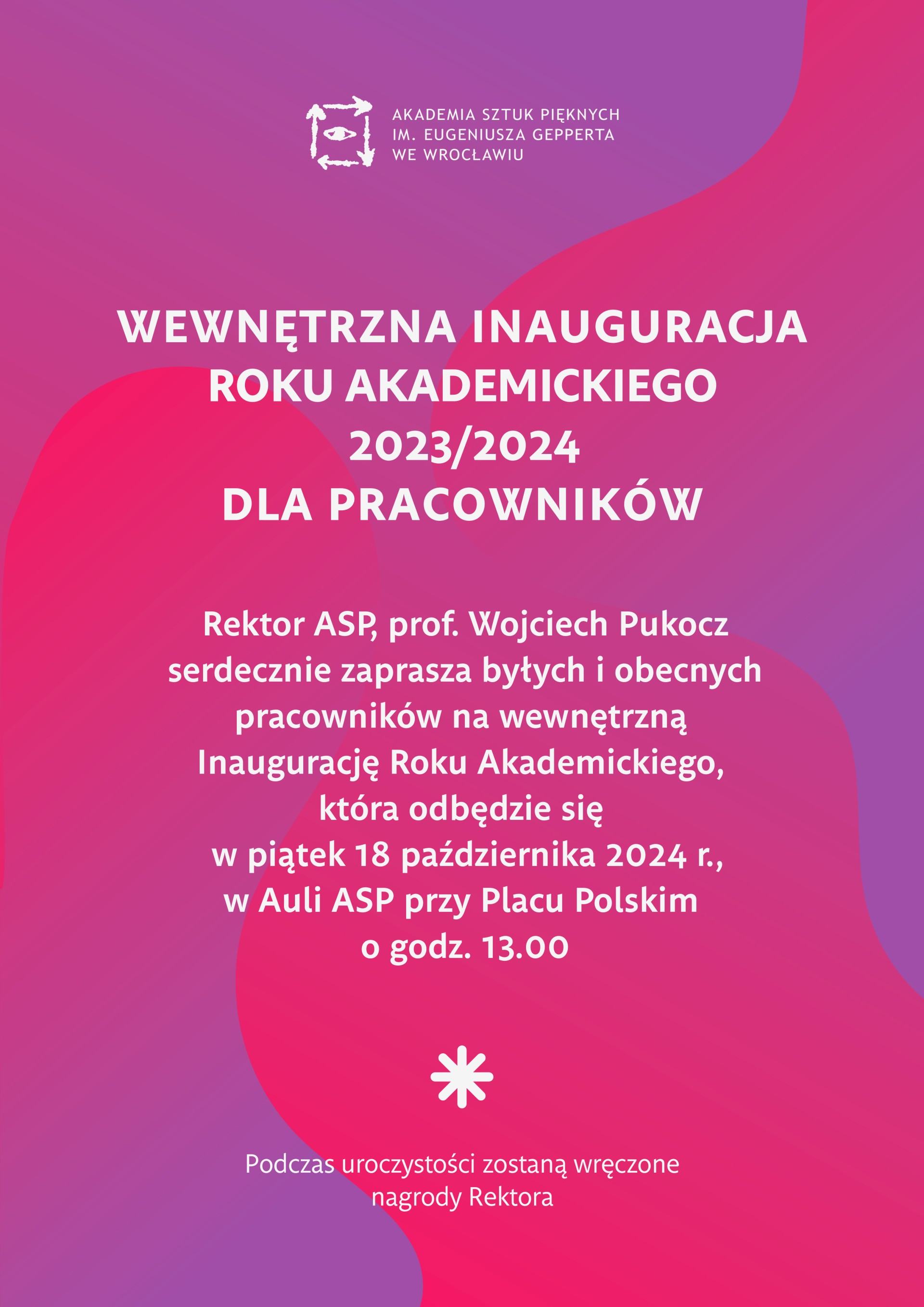 Inauguracja Roku Akademickiego 2024/25 – dla pracowników