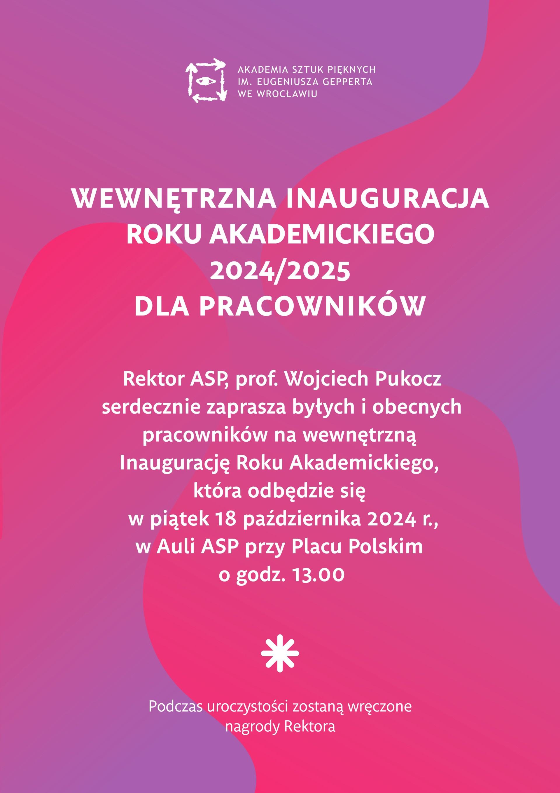 Inauguracja Roku Akademickiego 2024/25 – dla pracowników