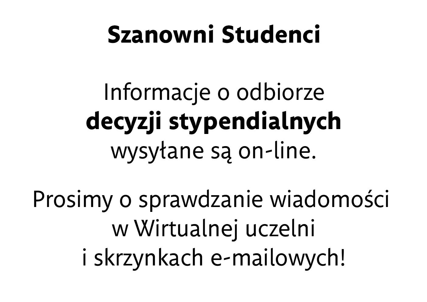 Odbiór decyzji stypendialnych