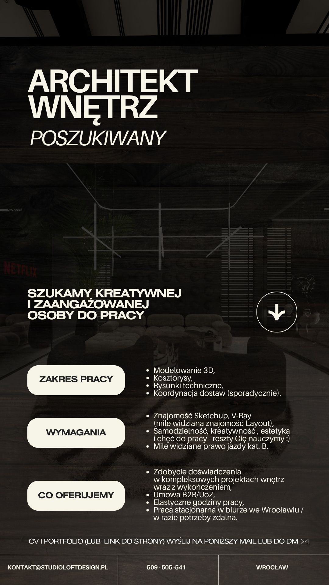 Architekt wnętrz poszukiwany