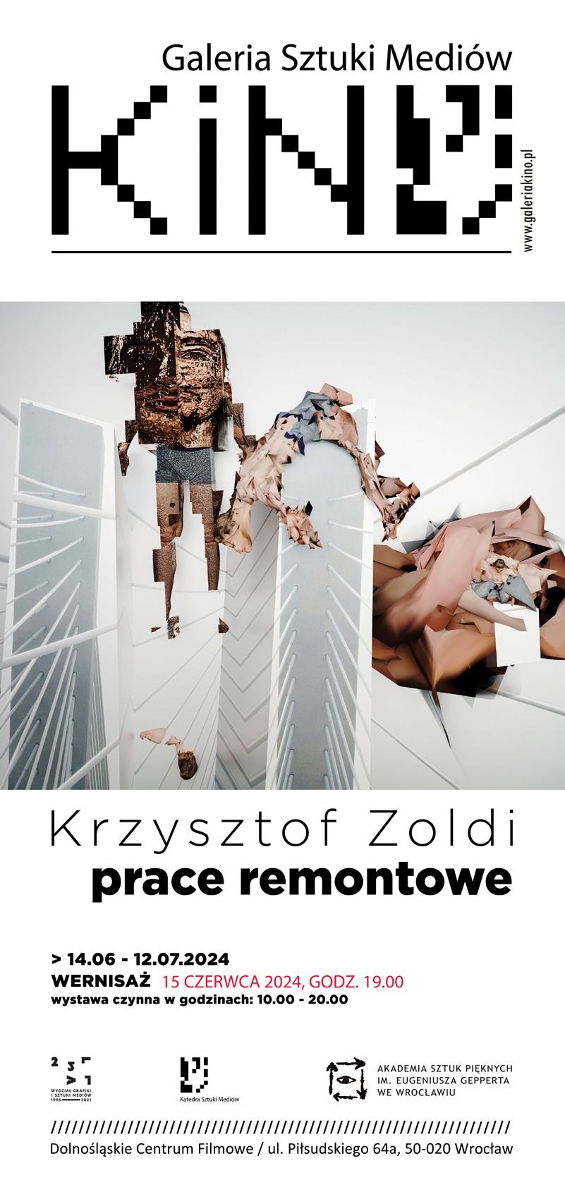 Plakat do wystawy Krzysztofa Zoldiego, pt. Prace remontowe