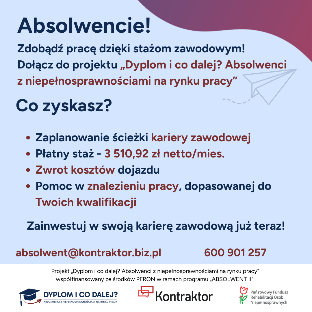 Dyplom i co dalej? Absolwenci z niepełnosprawnościami na rynku pracy